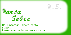 marta sebes business card